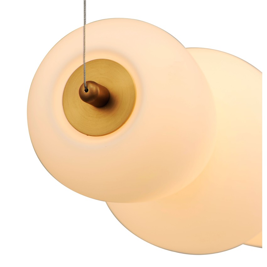 Glint® 562-6 LED Φωτιστικό Ράγα με Έξι Μεγέθη Μπάλες και Δαχτυλίδι – 40W, 3000K, 2400 LUM, Λευκό με Χρυσό