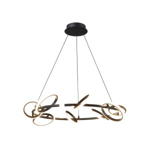 Glint® 560-8 Κρεμαστό Φωτιστικό LED Στρογγυλό με Κυκλικούς Φωτισμούς Μαύρο 72W 3000K 4200 LUM