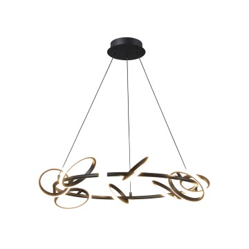 Glint® 560-8 Κρεμαστό Φωτιστικό LED Στρογγυλό με Κυκλικούς Φωτισμούς Μαύρο 72W 3000K 4200 LUM