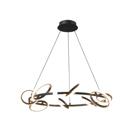 Glint® 560-8 Κρεμαστό Φωτιστικό LED Στρογγυλό με Κυκλικούς Φωτισμούς Μαύρο 72W 3000K 4200 LUM