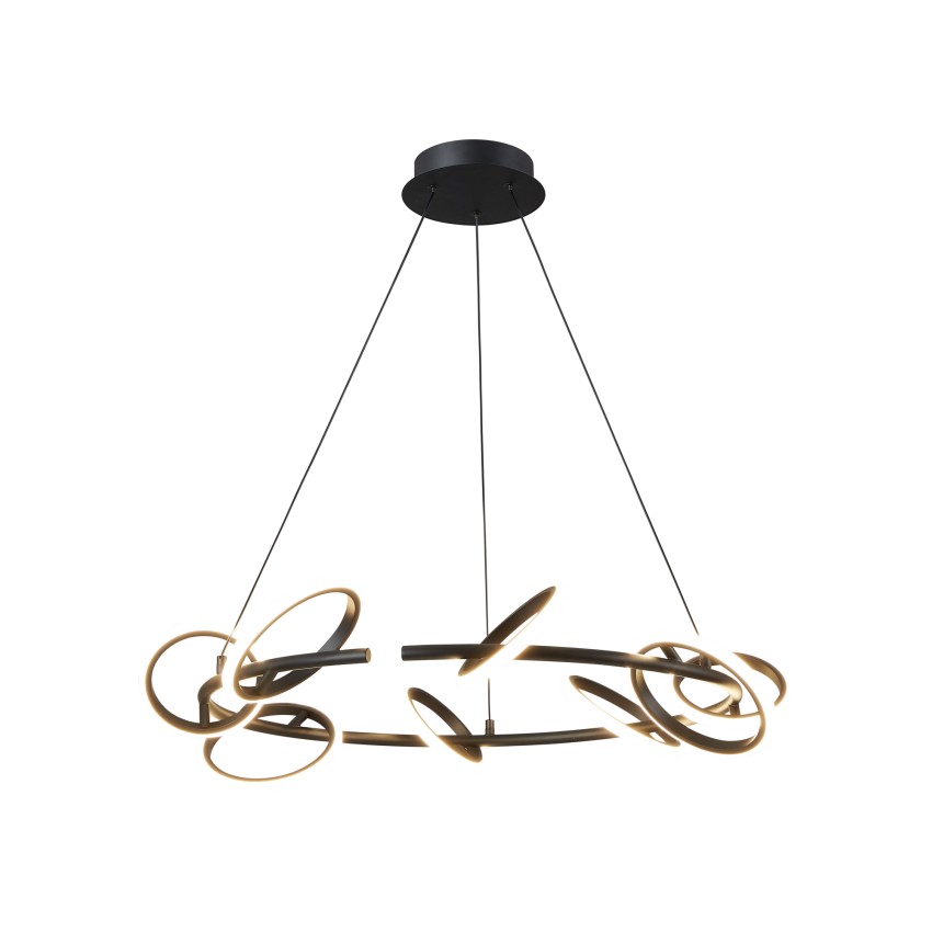 Glint® 560-8 Κρεμαστό Φωτιστικό LED Στρογγυλό με Κυκλικούς Φωτισμούς Μαύρο 72W 3000K 4200 LUM