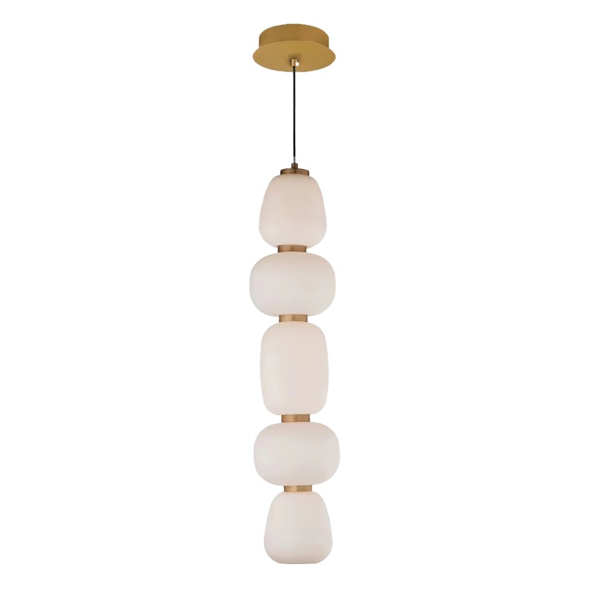 Glint® 562-5 LED Φωτιστικό με Πέντε Μεγέθη Μπάλες και Δαχτυλίδι – 32W, 3000K, 1900 LUM, Λευκό με Χρυσό