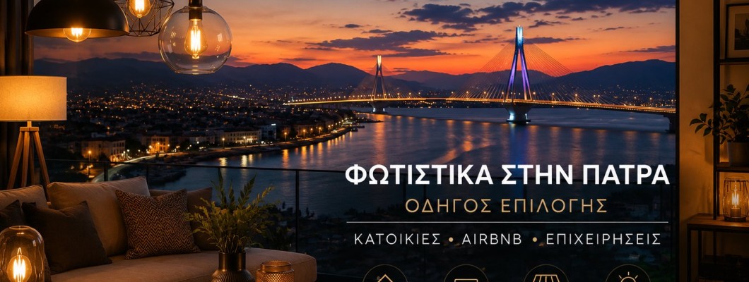 Φωτιστικά στην Πάτρα: Οδηγός Επιλογής για Κατοικίες, Airbnb και Επαγγελματικούς Χώρους