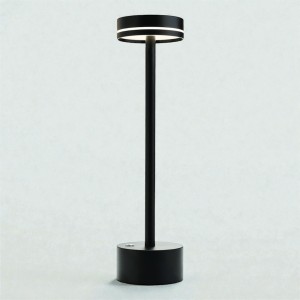 Επιτραπέζιο Επαναφορτιζόμενο Φωτιστικό LED 3W 3CCT Αφής Dimmable – Μαύρο Ματ