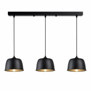 Beany Πολύφωτο Κρεμαστό Φωτιστικό Μαύρο με Μεταλλική Ροζέτα Ράγας 3xE27