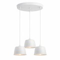 Beany πολύφωτο κρεμαστό λευκό με στρογγυλή ροζέτα 3xE27