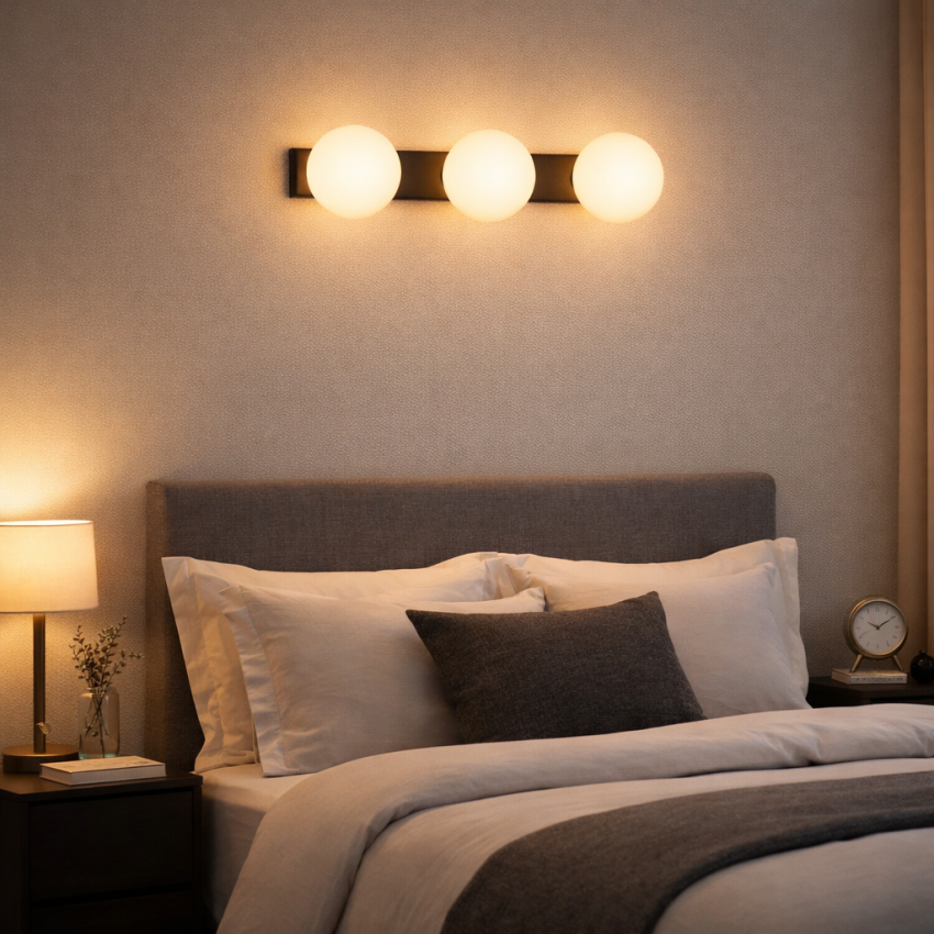 Απλίκα 3φωτη G9 μαύρη ματ