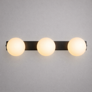 Απλίκα Τοίχου 3φωτη G9 Μαύρη Ματ με Οπάλ Γυαλί