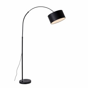 Επιδαπέδιο Φωτιστικό Μαύρο με Καμπύλη Κατασκευή & Αμπαζούρ | Μοντέλο FLC 913