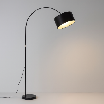 Επιδαπέδιο Φωτιστικό Μαύρο με Καμπύλη Κατασκευή & Αμπαζούρ | Μοντέλο FLC 913