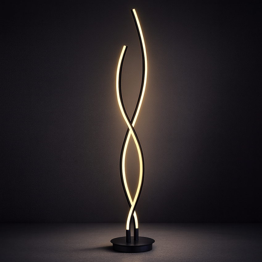 Bent Bandy LED φωτιστικό δαπέδου μαύρο ματ Ø 25x156H μοντέρνος φωτισμός