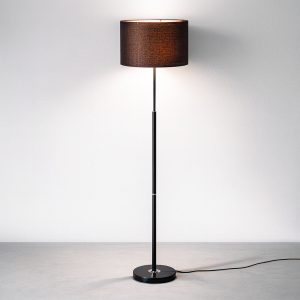 Επιδαπέδιο Φωτιστικό με Δερμάτινη Επένδυση & Μαρμάρινη Βάση 1xE27