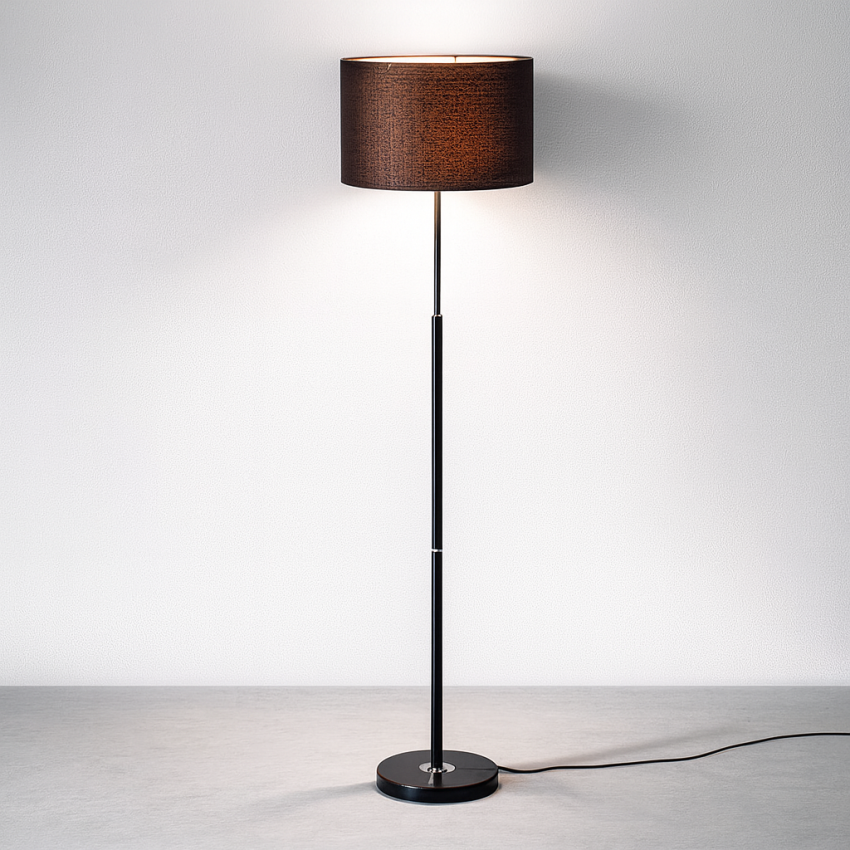 Επιδαπέδιο Φωτιστικό με Δερμάτινη Επένδυση και Μαρμάρινη Βάση