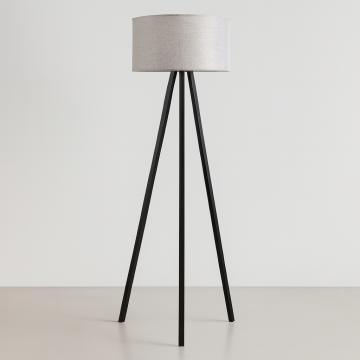 Tripod Modern – Επιδαπέδιο Φωτιστικό με Μαύρη Βάση & Υφασμάτινο Αμπαζούρ