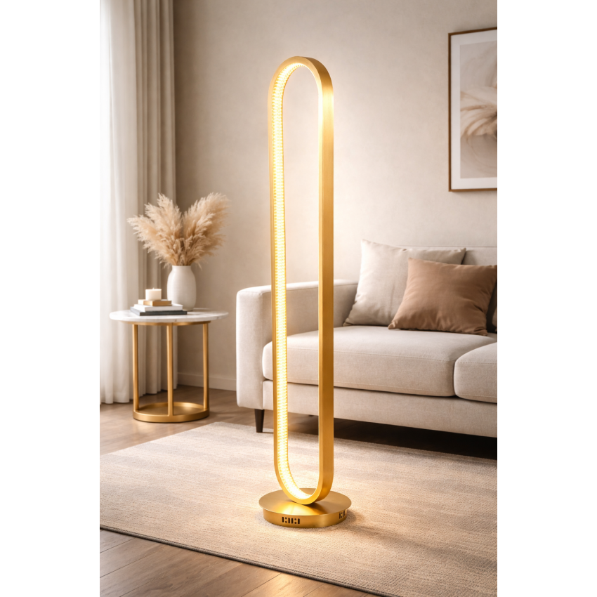 Επιδαπέδιο φωτιστικό LED οβάλ χρυσό ματ