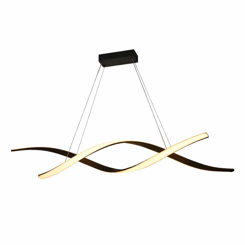 κρεμαστό φωτιστικό led μαύρο με σχέδιο dna 80w 3000k