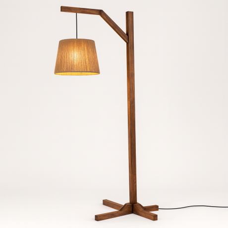 Επιδαπέδιο Φωτιστικό Romantic Wood – Κρεμαστό Καπέλο από Σχοινί & Ξύλινη Βάση για Ρομαντική Ατμόσφαιρα