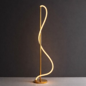 kelvo® GLOW  Επιδαπέδιο Φωτιστικό LED 30W 3000lm 360° AC 220-240V IP20 Ρυθμιζόμενο Λευκό CCT με Αφή 2700K/4500K/6000K Dimmable - Lumileds SMD Chip - Χρυσό Πλατίνα - Μ45 x Π45 x Υ160cm