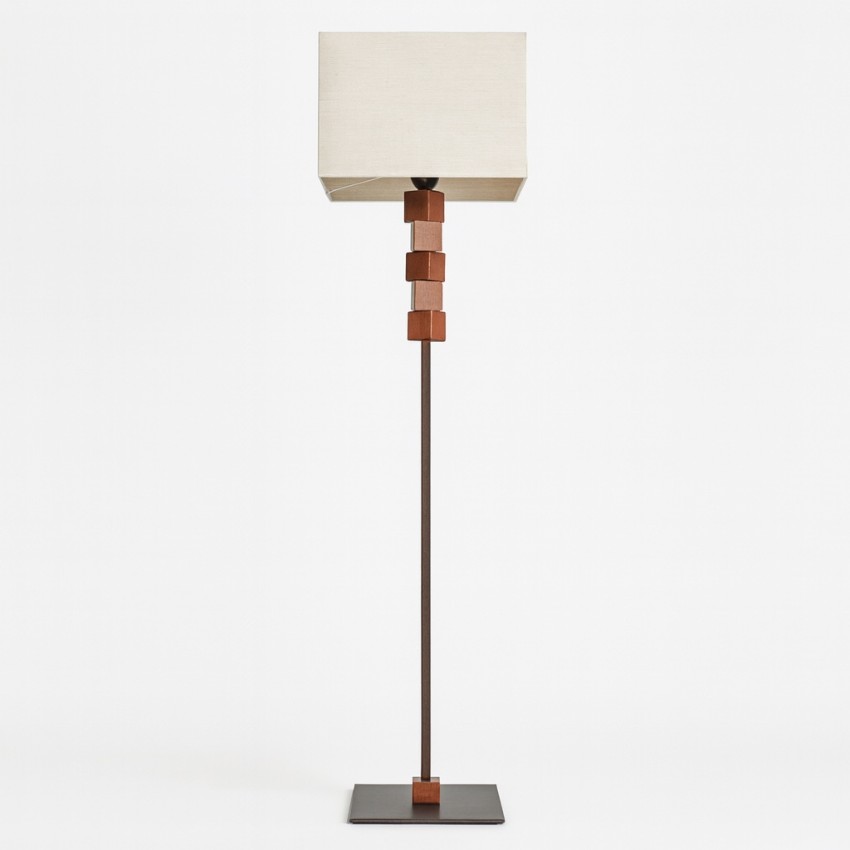 glint.gr ALIS 122/S - Ξύλινο Φωτιστικό Δαπέδου με Υφασμάτινο Αμπαζούρ | Αποκλειστικά στο glint.gr Φωτιστικό Δαπέδου ALIS 122/S με Ξύλινη Βάση & Προσαρμόσιμο Αμπαζούρ