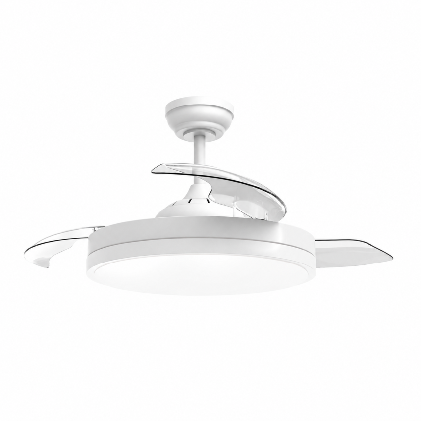 Ανεμιστήρας Οροφής με Φως LED 36W 2000lm 132cm F021 με Διάφανα Πτερύγια