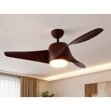Ανεμιστήρας Οροφής με Φως LED 18W 2190lm Σκούρο Ξύλο 130cm F022