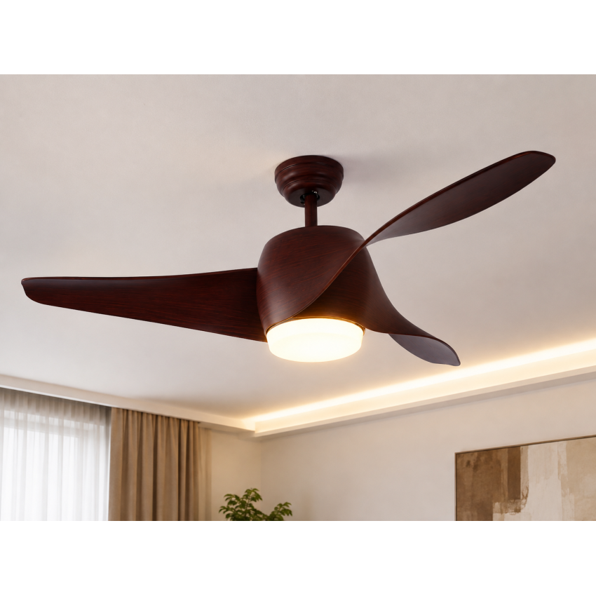 Ανεμιστήρας Οροφής με Φως LED 18W 2190lm Σκούρο Ξύλο 130cm F022