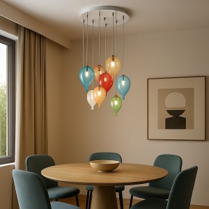 Balloon Πολύφωτο Φωτιστικό με Πολύχρωμα Γυάλινα Μπαλόνια Balloon Πολύφωτο Φωτιστικό με Πολύχρωμα Γυάλινα Μπαλόνια
