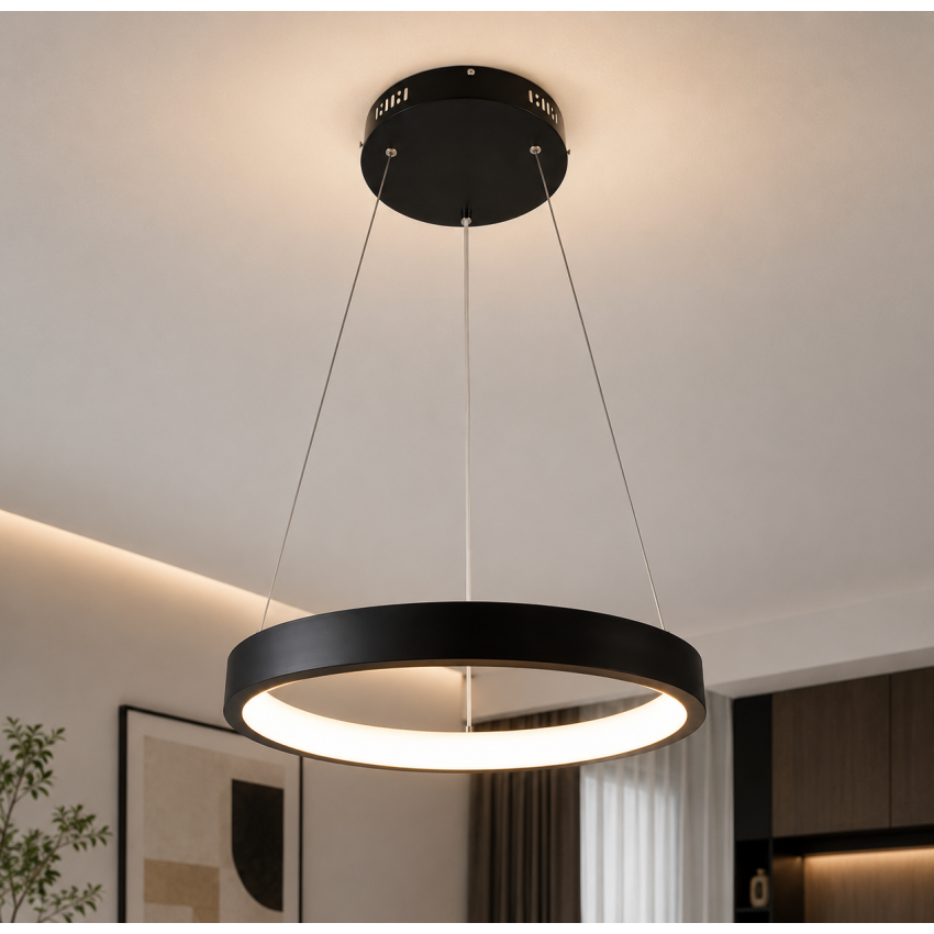 Κρεμαστό Φωτιστικό LED 30W 3513lm Μαύρο Φ40cm L103