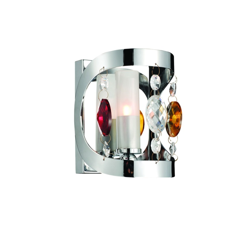 Mb0810-1A  Mix Επιτοίχιο Φωτιστικό Chrome Crystal