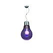 Bulb Crackle Glass Purple Κρεμαστό Φωτιστικό Γλόμπος 35 cm