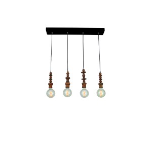 Hl-040R-4P Melody Aged Wood Κρεμαστό Φωτιστικό