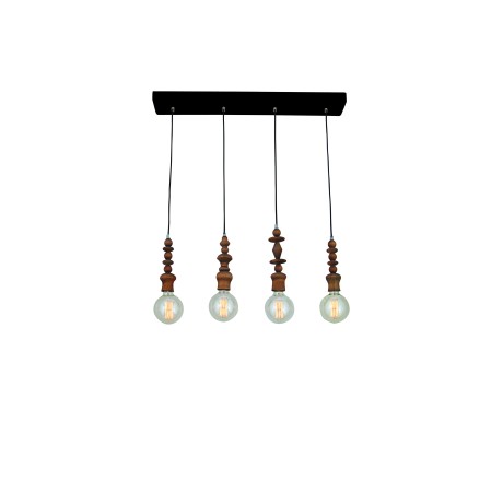 Hl-040R-4P Melody Aged Wood Κρεμαστό Φωτιστικό