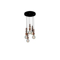 Hl-041R-5P Melody Aged Wood Κρεμαστό Φωτιστικό