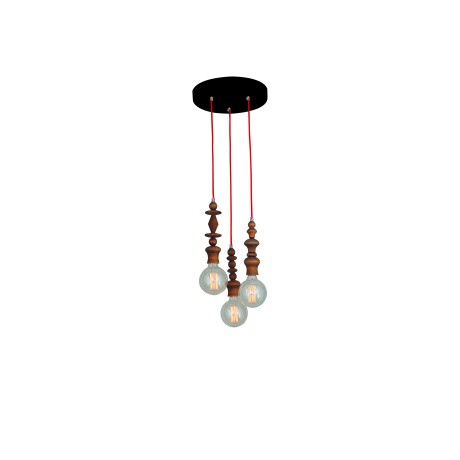 Hl-042R-3P Melody Aged Wood Κρεμαστό Φωτιστικό