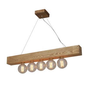 Timber Wooden Κρεμαστό Φωτιστικό - Βιομηχανικός Φωτισμός με Ξύλινη Κατασκευή