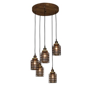 Wooden Mesh Vase Pendant Light