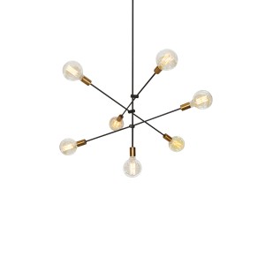 Se 136-7 Cody Κρεμαστό Φωτιστικό Black & Brushed Brass