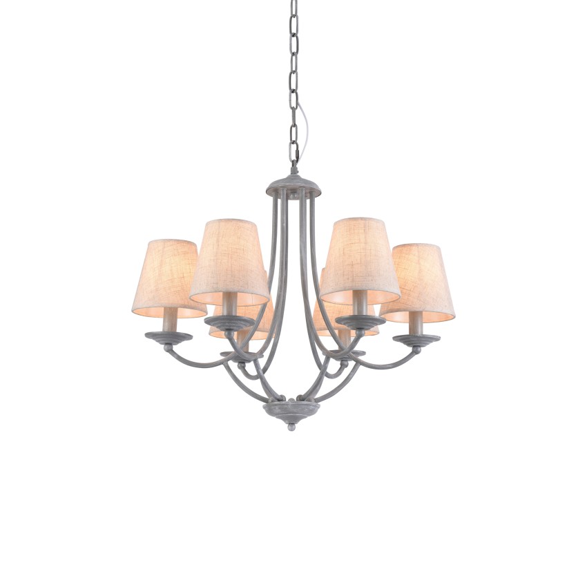 C119-6 Etna Κρεμαστό Φωτιστικό Grey Patina&White Shade