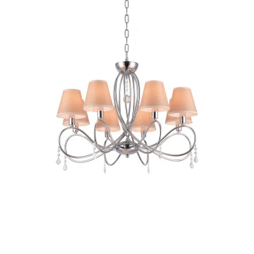 E002-8 Laki Κρεμαστό Φωτιστικό Chrome & White Shade 1