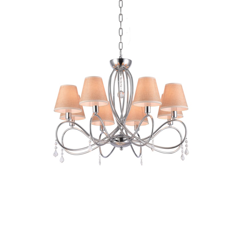 E002-8 Laki Κρεμαστό Φωτιστικό Chrome & White Shade 1