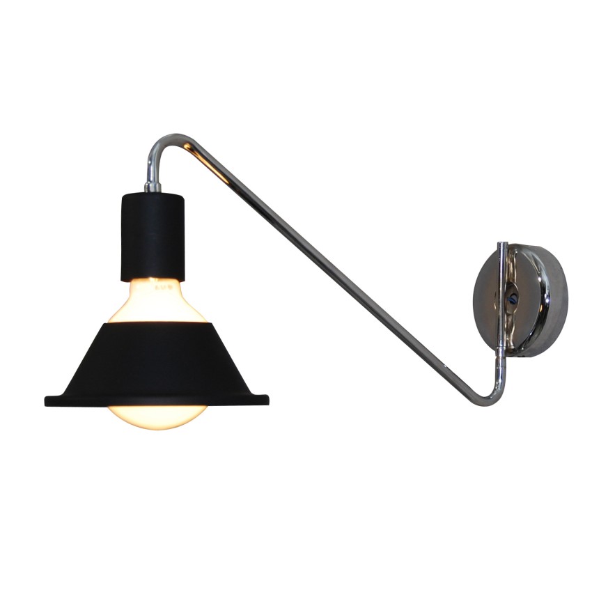 Hl-3521-1 Emily Chrome & Black Επιτοίχιο Φωτιστικό
