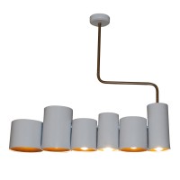 Hl-3567-6P Brody White & Old Bronze Κρεμαστό Φωτιστικό