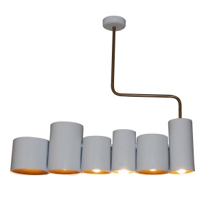 Hl-3567-6P Brody White & Old Bronze Κρεμαστό Φωτιστικό