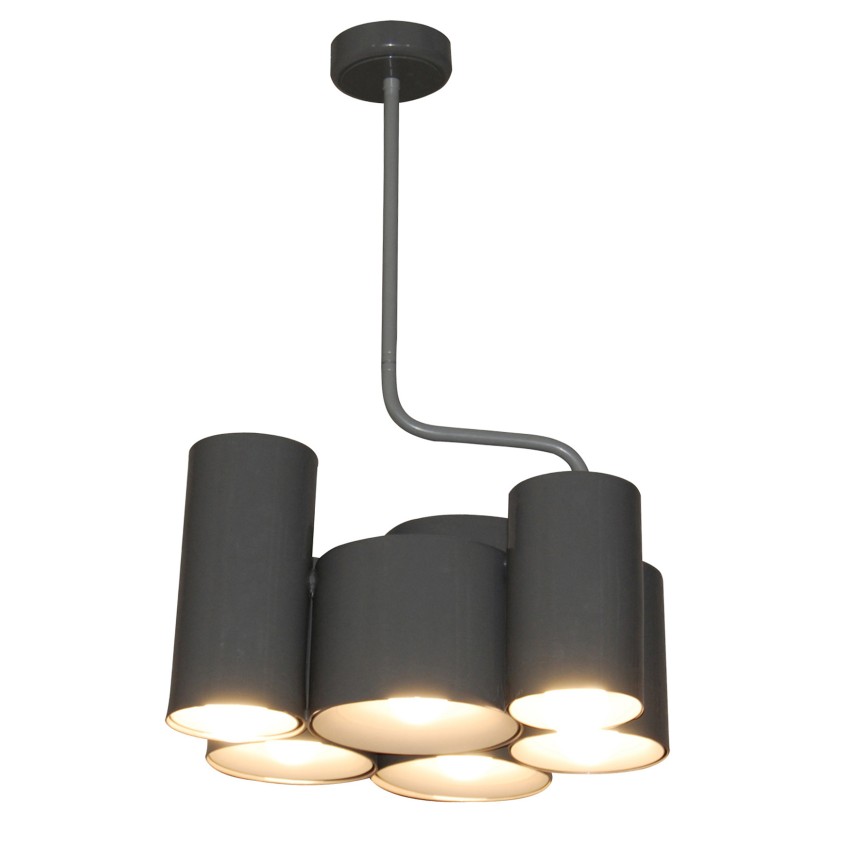 Hl-3566-6P Brody Dark Grey Metallic Κρεμαστό Φωτιστικό