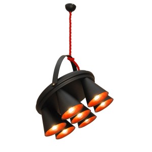 Hl-3578-1A Brandon Black & Mat Copper Κρεμαστό Φωτιστικό