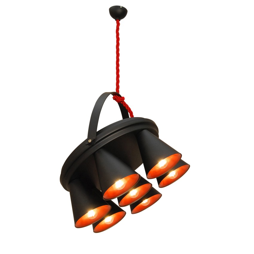 Hl-3578-1A Brandon Black & Mat Copper Κρεμαστό Φωτιστικό