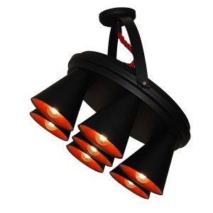 Hl-3578-1B Brandon Black & Mat Copper Κρεμαστό Φωτιστικό