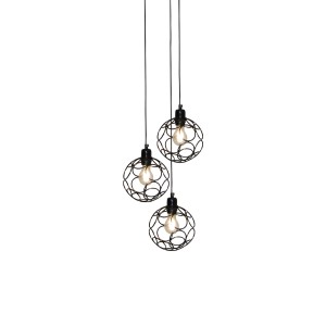 Hl-3588-3 Aline Black Κρεμαστό Φωτιστικό