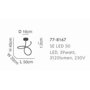 Se Led 50 Krishna Φωτιστικό Οροφής Black