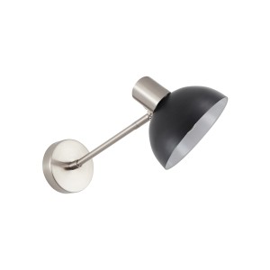 Se21-Nm-22-Ms3 Adept Επιτοίχιο Φωτιστικό Nickel Matt Επιτοίχιο Φωτιστικό Black Shade